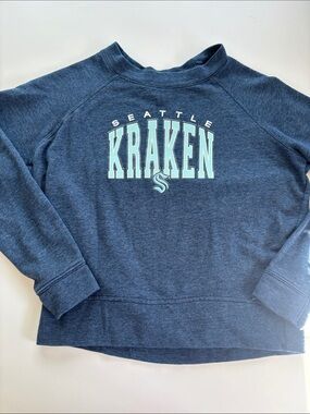 Seattle Kraken Youth Navy Blue Pullover Sweatshirt